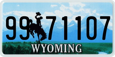 WY license plate 9971107