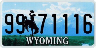 WY license plate 9971116