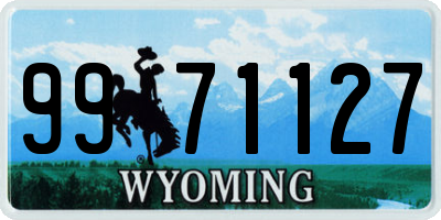 WY license plate 9971127