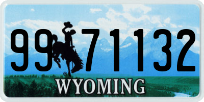 WY license plate 9971132