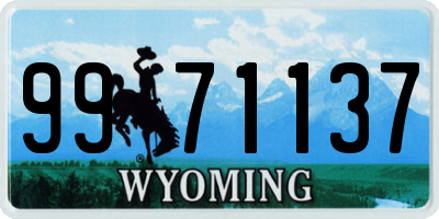 WY license plate 9971137