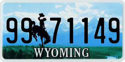 WY license plate 9971149