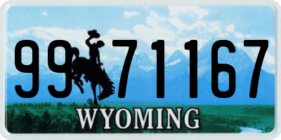 WY license plate 9971167