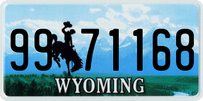 WY license plate 9971168