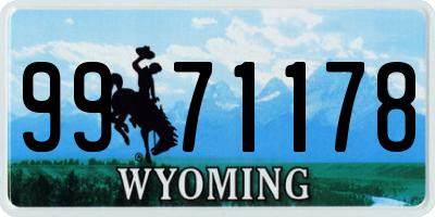 WY license plate 9971178