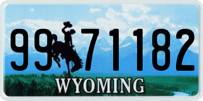 WY license plate 9971182