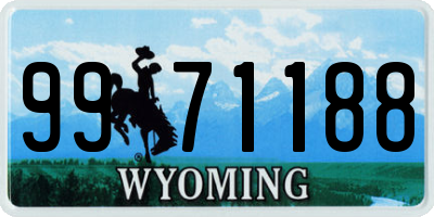 WY license plate 9971188