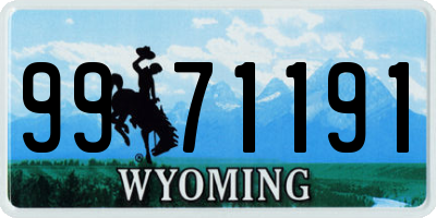 WY license plate 9971191