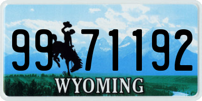 WY license plate 9971192