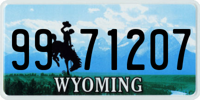 WY license plate 9971207