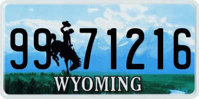 WY license plate 9971216