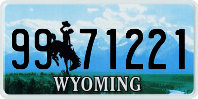 WY license plate 9971221