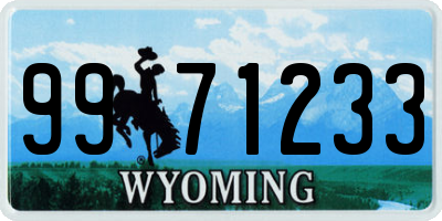WY license plate 9971233
