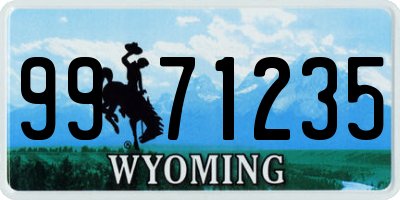 WY license plate 9971235