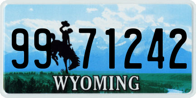 WY license plate 9971242