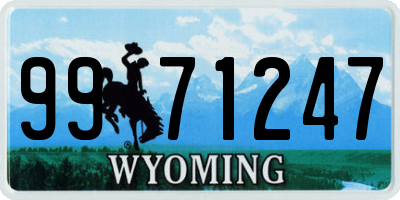 WY license plate 9971247