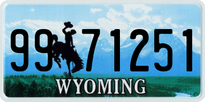 WY license plate 9971251