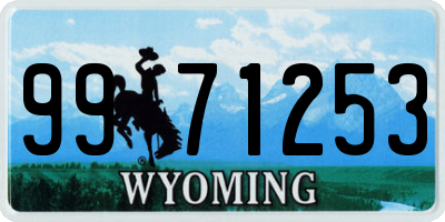 WY license plate 9971253
