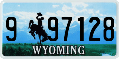 WY license plate 997128