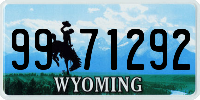 WY license plate 9971292