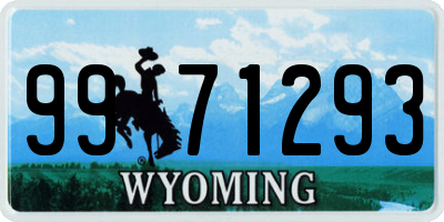 WY license plate 9971293
