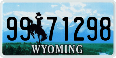 WY license plate 9971298