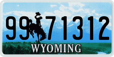 WY license plate 9971312