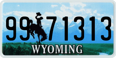 WY license plate 9971313