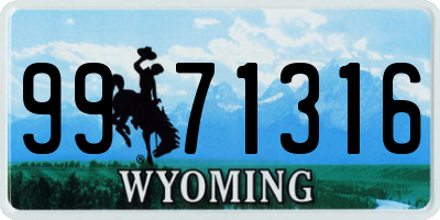 WY license plate 9971316