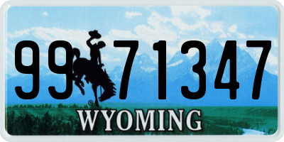 WY license plate 9971347