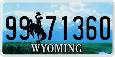 WY license plate 9971360