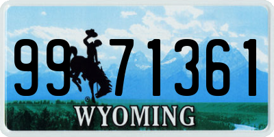 WY license plate 9971361