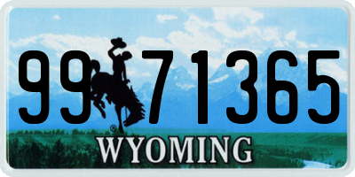 WY license plate 9971365