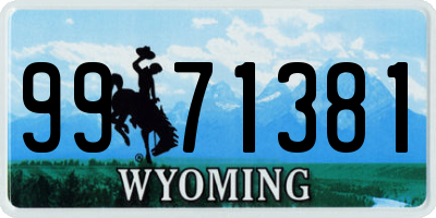 WY license plate 9971381