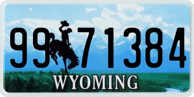 WY license plate 9971384