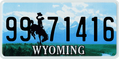 WY license plate 9971416