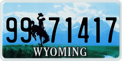 WY license plate 9971417