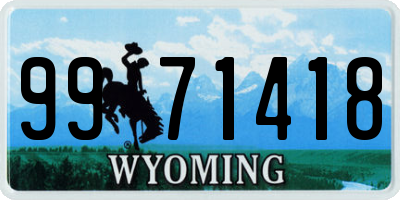 WY license plate 9971418