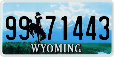 WY license plate 9971443