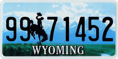 WY license plate 9971452