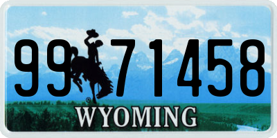 WY license plate 9971458