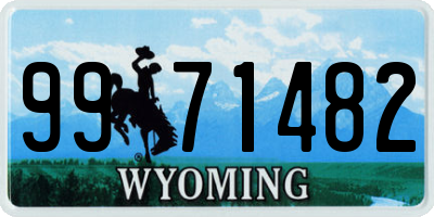 WY license plate 9971482