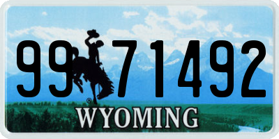 WY license plate 9971492