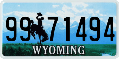 WY license plate 9971494