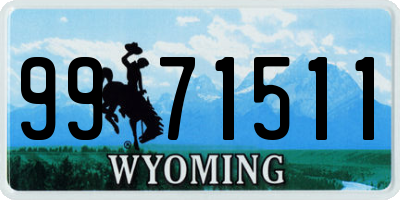 WY license plate 9971511