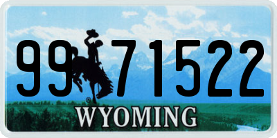 WY license plate 9971522