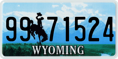 WY license plate 9971524