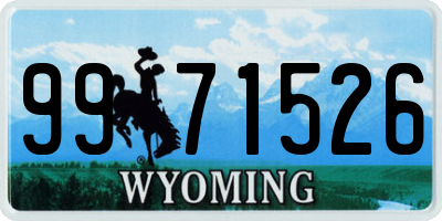 WY license plate 9971526