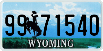 WY license plate 9971540