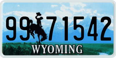 WY license plate 9971542